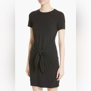 Theory Black T-Shirt Dress with Front Tie - Classic Chic Minimalist Size M